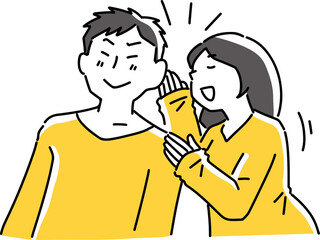 内緒話をする男女