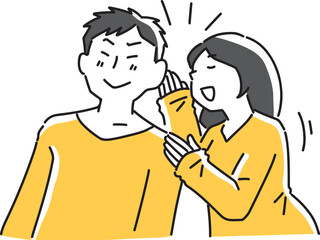 内緒話をする男女