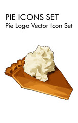 Pie logo vector icon set