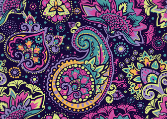 Vintage Seamless Paisley pattern for tapestry, fabric, wallpaper. Traditional oriental style design.