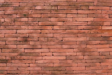 Brick wall with red brick, red brick background.