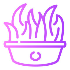 cat grass Line Gradient Icon