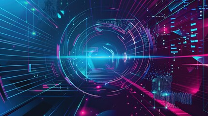 Fototapeta premium Mastering Technology - Themed Event Background Design: A Creative Odyssey