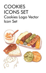 Cookies logo vector icon set 