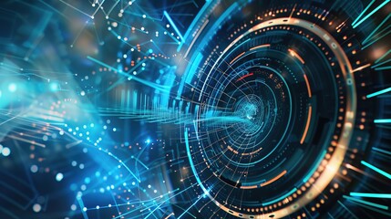 Obraz premium Mastering Technology - Themed Event Background Design: A Creative Odyssey