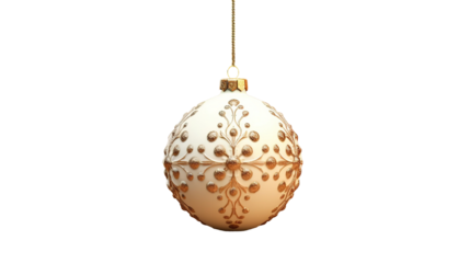 Festive Holiday Bauble with Elegant Design Isolated on Transparent PNG
