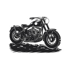 Motorcycle 3d vector in black color with white background. Premium motorcycle.