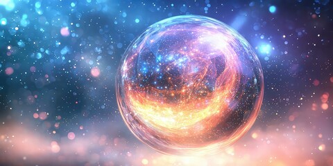 Fototapeta premium Enchanted celestial sphere radiating digital inspiration and light