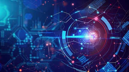 Obraz premium Mastering Technology - Themed Event Background Design: A Creative Odyssey