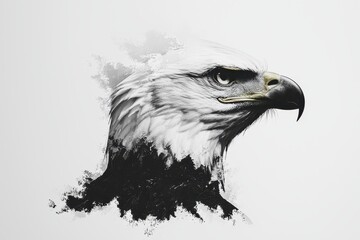 Majestic eagle portrait wildlife art digital illustration artistic environment close-up view nature concept
