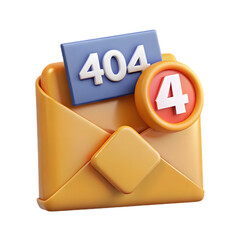 envelope with email symbol 3d render cutout