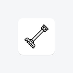Rake line icon, vector, pixel perfect, illustrator file