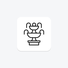 Fountain line icon, vector, pixel perfect, illustrator file