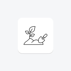 Gardening Icon thinline icon, vector, pixel perfect, illustrator file