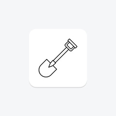 Hand Shovel thinline icon, vector, pixel perfect, illustrator file