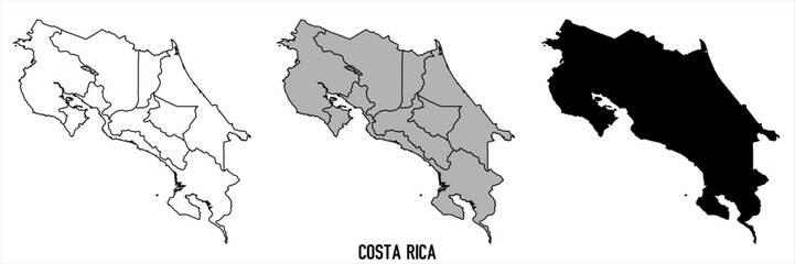 Obraz premium High detailed vector map - Costa Rica 
