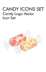Candy logo vector icon set 