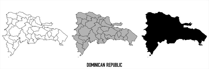 High detailed vector map - Dominican Republic
