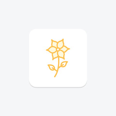 Flowers duotone line icon, vector, pixel perfect, illustrator file