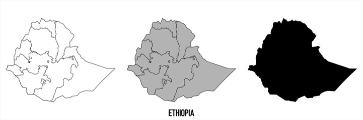 High detailed vector map - Ethiopia
