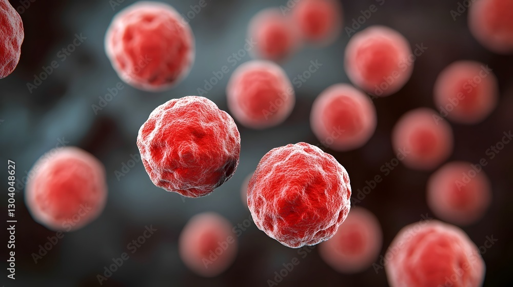 Poster high detail microscopic image of group a streptococcus bacteria the primary cause of scarlet fever i