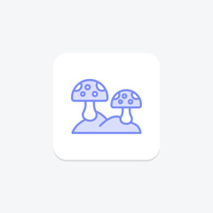Mushroom duotone line icon, vector, pixel perfect, illustrator file