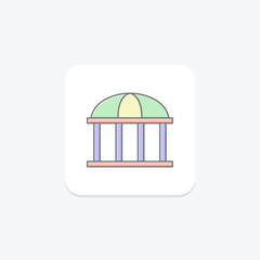 Garden Gazebo lineal color icon, vector, pixel perfect, illustrator file