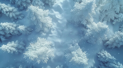 Frost-Covered Pine Trees in a Winter Wonderland