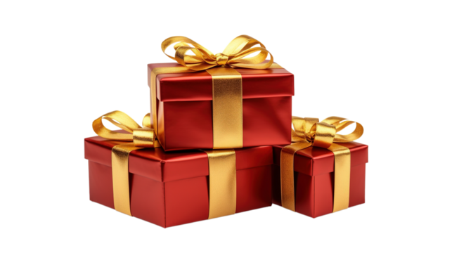 Festive Christmas Presents Isolated on PNG Transparent Background – Perfect for Holiday Celebrations
