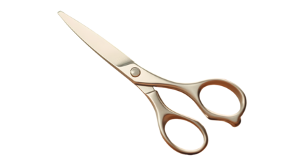 Precision and Style: A pair of elegant scissors, perfectly crafted, lying in a studio, showcasing a symbol of grooming and the art of cutting.