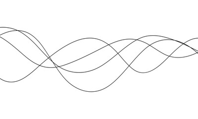 abstract trendy black flowing wave lines art.