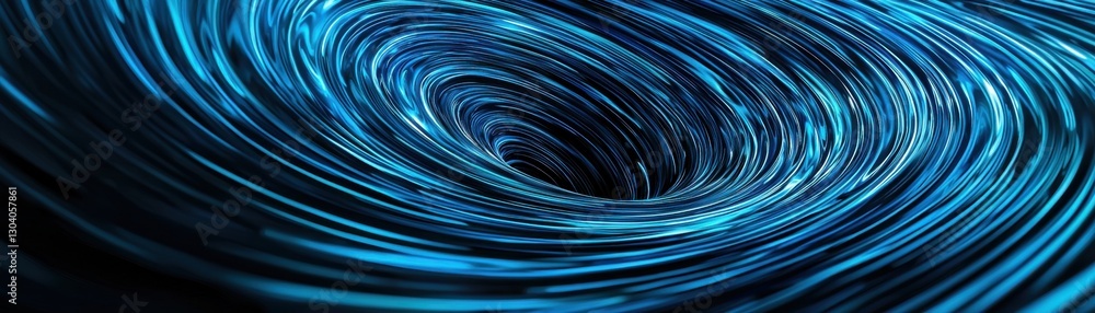 Poster a swirling vortex of vibrant blue tones, creating a mesmerizing illusion of depth and motion in a di