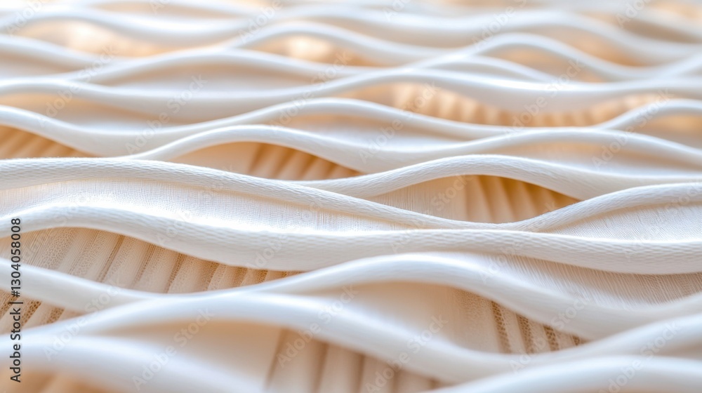 Poster a close-up of textured, wavy white material resembling fabric or a soft surface, creating an elegant