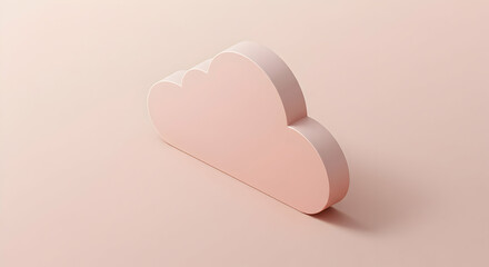 Cloud Symbol on Soft Pink Background Abstract Concept for Business Technology