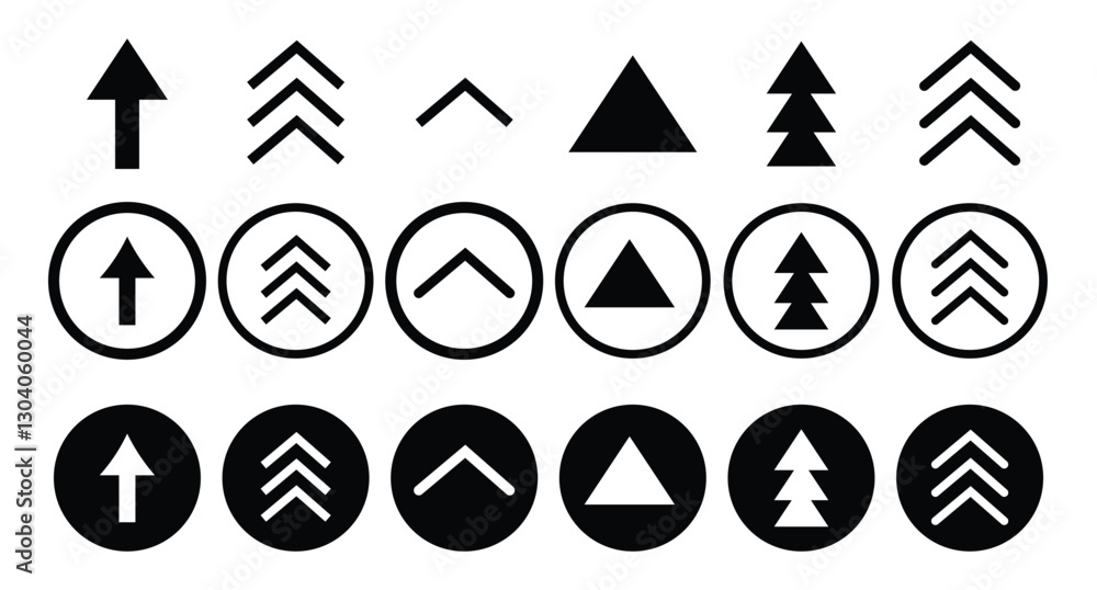Wall mural swipe up icon set. up arrow button symbol. swipe up icons for social media stories. scroll arrow up 