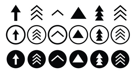 Swipe up icon set. Up arrow button symbol. Swipe Up icons for social media stories. Scroll arrow up icon sign - upload icon button, send, export icons
