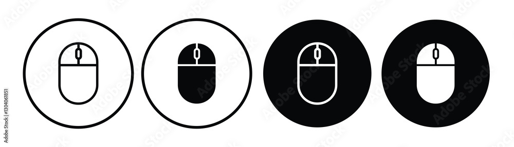 Wall mural computer mouse icon set. click sign and pointer symbol – stock vector