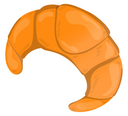 Tasty homemade croissant. Vector illustration for poster, greeting card or invitation, labels or tags