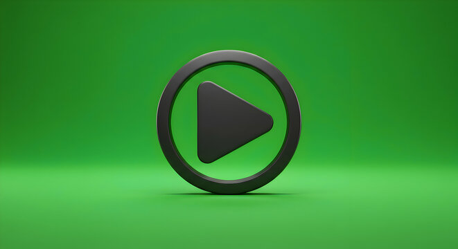Play Icon on Green Background Representing Media and Entertainment
