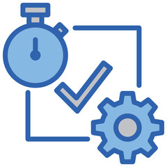 Obraz premium Efficiency Blue White Icon