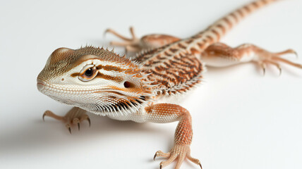 Obraz premium Bearded Dragon Lizard Isolated on White Background 