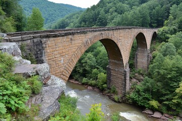 Fototapeta premium A sturdy steel bridge enduring heavy traffic, representing long-term reliability