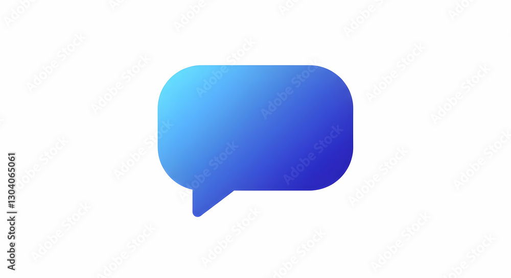 Poster isolated gradient blue speech bubble for communication and messaging