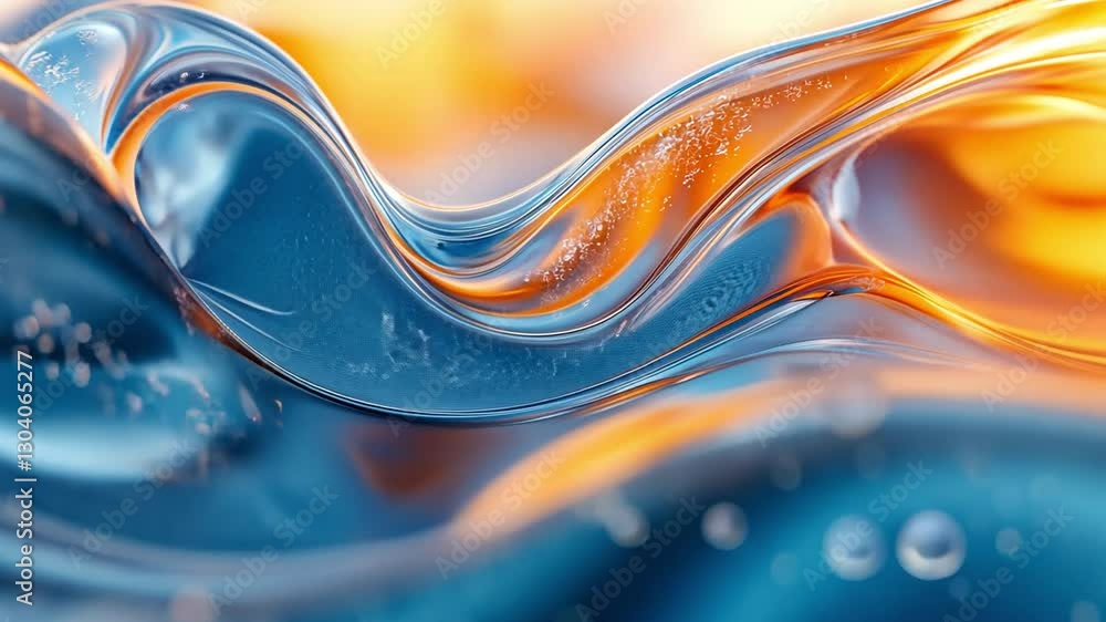 Poster fluid abstract: a mesmerizing close-up of a fluid abstract with dynamic curves, captivating colors, 