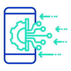 Mobile settings outline dual color icon
