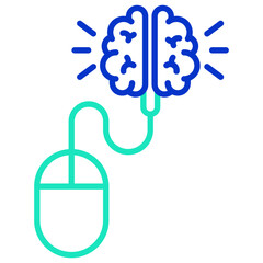 Click brain outline dual color icon