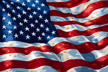 American flag in a peaceful outdoor setting