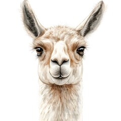 Obraz premium Artistic drawing of a llama featuring a prominent big nose and playful expression