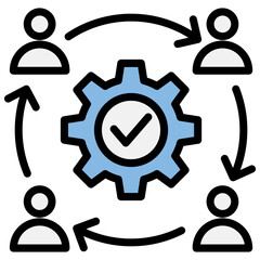 Collaboration Blue Black Icon