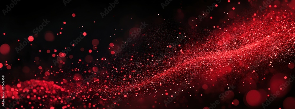 Poster abstract red dust particles on a dark background creating a dreamy atmosphere with a touch of modern